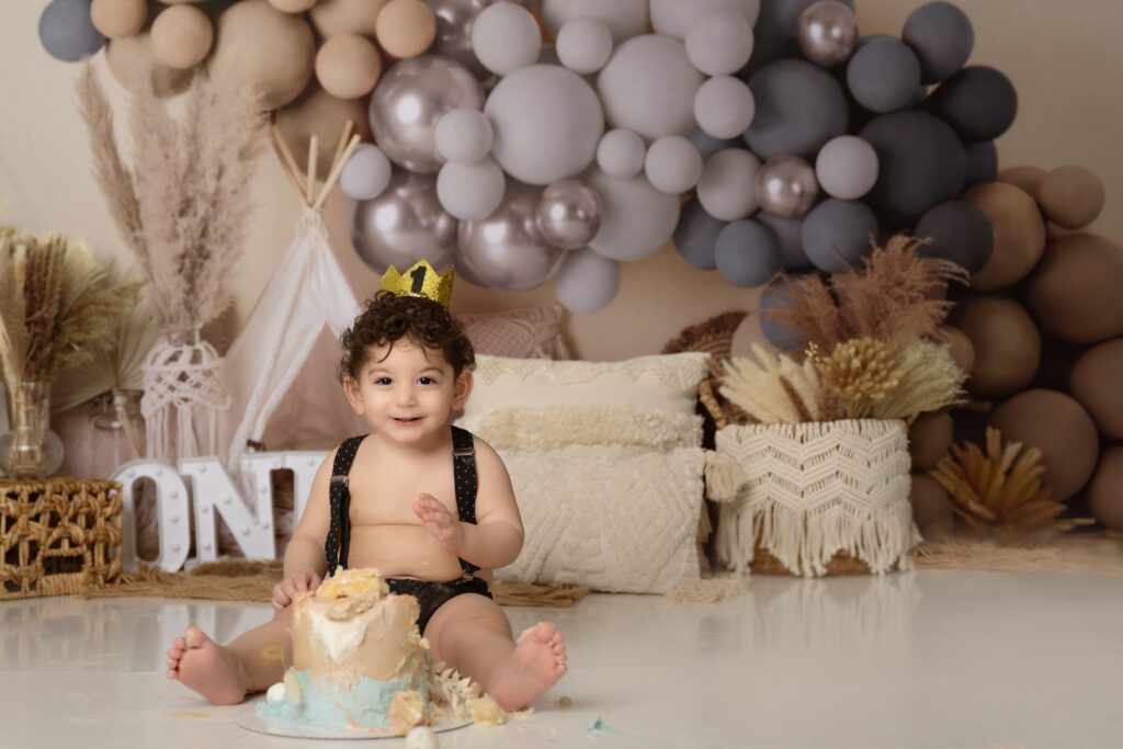 boho cake smash themes for baby boys