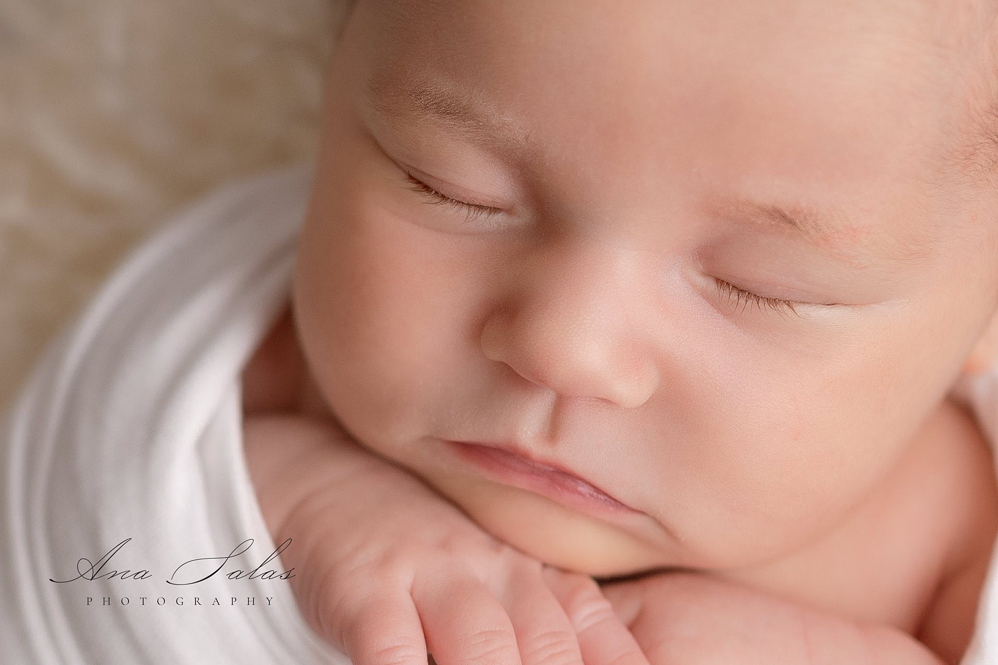 Details of a sleeping newborn baby